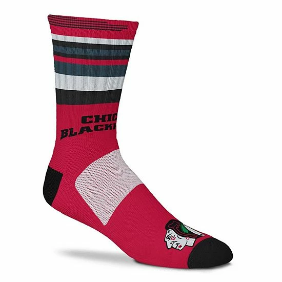 Brand new ๐ Unbranded For Bare Feet Chicago Blackhawks Rave Crew ๐งฆ Socks ๐งจ - Image 4