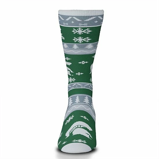 Hot Sale 🔥 Unbranded For Bare Feet Michigan State Spartans Holiday Pattern Crew 🧦 Socks 🎁 - Image 3
