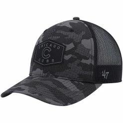 Coupon 🔥 Unbranded Men's '47 Charcoal Chicago Cubs Tonal Camo Convoy Trucker Snapback Hat 🔔