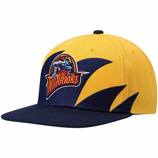 Brand new 😍 Unbranded Men's Mitchell & Ness Yellow/Navy Golden State Warriors Hardwood Classics Sharktooth Snapback Hat 🔔