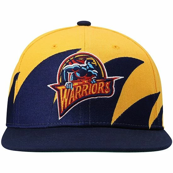 Brand new 😍 Unbranded Men's Mitchell & Ness Yellow/Navy Golden State Warriors Hardwood Classics Sharktooth Snapback Hat 🔔 - Image 3