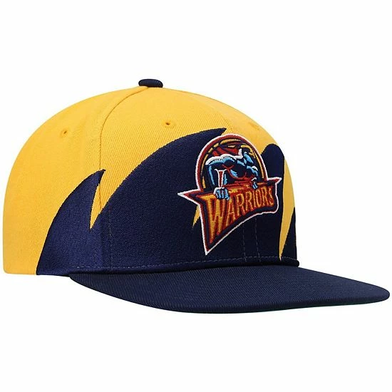 Brand new 😍 Unbranded Men's Mitchell & Ness Yellow/Navy Golden State Warriors Hardwood Classics Sharktooth Snapback Hat 🔔 - Image 4