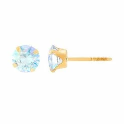 Outlet 🛒 Unbranded 14k Gold Iridescent Cubic Zirconia Stud Earrings ⌛