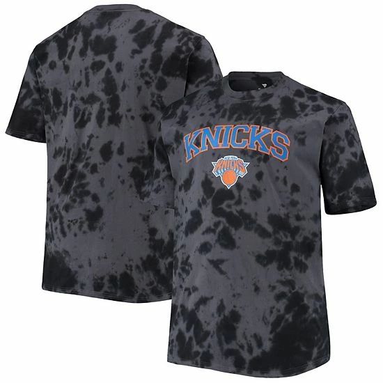 Flash Sale ๐ฏ Unbranded Men's Black New York Knicks Big & Tall Marble Dye Tonal Performance T-Shirt ๐ฅฐ