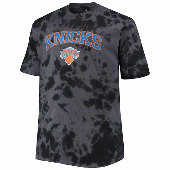 Flash Sale ๐ฏ Unbranded Men's Black New York Knicks Big & Tall Marble Dye Tonal Performance T-Shirt ๐ฅฐ - Image 2