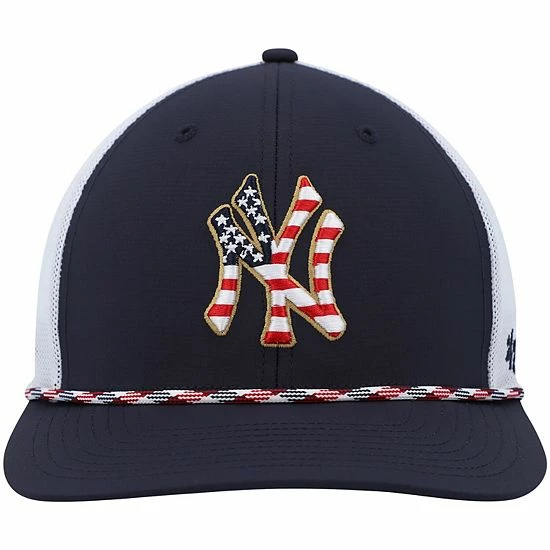 New 😍 Unbranded Men's '47 Navy/White New York Yankees Flag Fill Trucker Snapback Hat 🛒 - Image 3