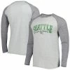 Outlet 🎉 Unbranded Men's Concepts Sport Heather Gray Seattle Seahawks Ledger Raglan Long Sleeve Henley T-Shirt ⌛