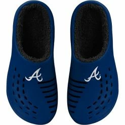 New 🔥 Unbranded Men's FOCO Atlanta Braves Big Logo Sherpa-Lined Clog Slippers 💯