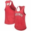 Flash Sale ✨ Unbranded 👩 Women's League Collegiate Wear Heather Red Wisconsin Badgers Two-Hit Intramural Tri-Blend Scoop Neck Racerback Tank Top 🥰