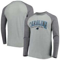 Best Pirce 💯 Unbranded Men's Concepts Sport Gray/Charcoal Carolina Panthers Ledger Knit Raglan Henley Long Sleeve T-Shirt 💯