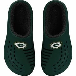 Wholesale 🔔 Unbranded Men's FOCO Green Bay Packers Big Logo Sherpa-Lined Clog Slippers ✨