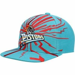 Hot Sale ✔️ Unbranded Men's Mitchell & Ness Teal Detroit Pistons Hardwood Classics Earthquake Snapback Hat 🥰