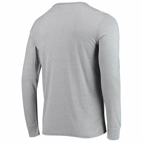 Hot Sale ❤️ Unbranded Men's Concepts Sport Gray Detroit Lions Takeaway Henley Long Sleeve Sleep T-Shirt 💯 - Image 4