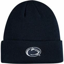 Wholesale 🎉 Unbranded Youth Navy Penn State Nittany Lions Jacquard Texture Cuffed Knit Hat 😀