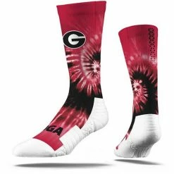 New 🌟 Unbranded Men's Strideline Georgia Bulldogs Tye Dye Crew 🧦 Socks 🛒