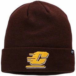Discount 🛒 Unbranded Men's '47 Maroon Central Michigan Chippewas Raised Cuffed Knit Hat 😉