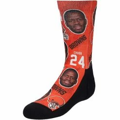 Promo 🔔 Unbranded Youth Rock Em 🧦 Socks Nick Chubb Cleveland Browns Football Guy Crew 🧦 Socks 🔥