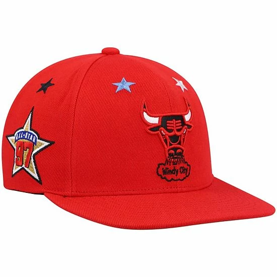 Budget 😍 Unbranded Men's Mitchell & Ness Red Chicago Bulls Hardwood Classics 1997 NBA All-Star Weekend Top Star Snapback Hat 🌟 - Image 4