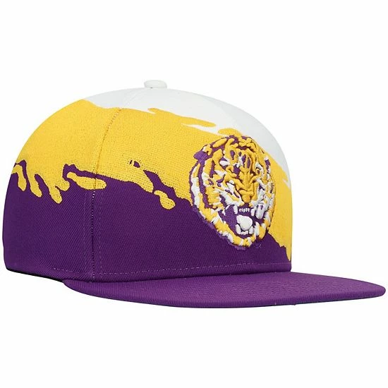 New 👏 Unbranded Men's Mitchell & Ness Purple/White LSU Tigers Paintbrush Snapback Hat 👏 - Image 3