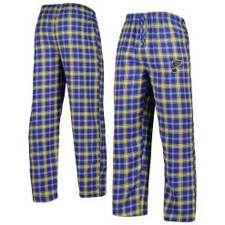 Outlet 🥰 Unbranded Men's Concepts Sport Blue/Gold St. Louis Blues Ledger Flannel Sleep Pants 👍