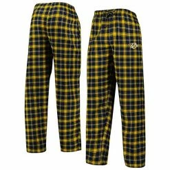 Buy 👏 Unbranded Men's Concepts Sport Navy/Gold Nashville Predators Ledger Flannel Sleep Pants 🎉