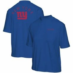 Hot Sale 🎁 Unbranded 👩 Women's Junk Food Royal New York Giants Half-Sleeve Mock Neck T-Shirt ✔️