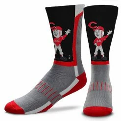 Budget ⭐ Unbranded Men's For Bare Feet Cincinnati Reds Mascot Snoop V-Curve Crew 🧦 Socks 🌟