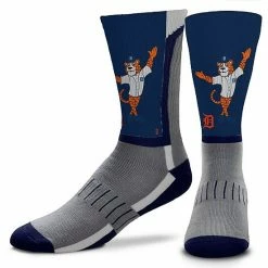 Promo 😀 Unbranded Men's For Bare Feet Detroit Tigers Mascot Snoop V-Curve Crew 🧦 Socks 🎁