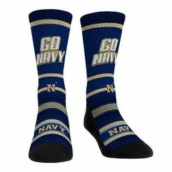 Best Pirce ⌛ Unbranded Youth Rock Em 🧦 Socks Navy Midshipmen Team Slogan Crew 🧦 Socks ✨