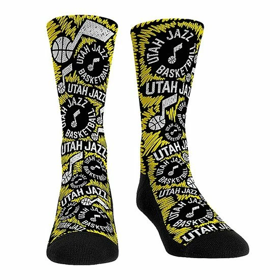 Brand new 🤩 Unbranded Youth Rock Em 🧦 Socks Utah Jazz Logo Sketch Crew 🧦 Socks 🧨