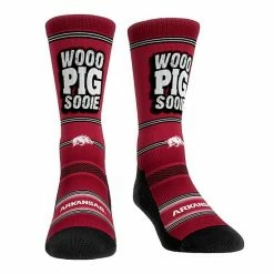 Hot Sale 😍 Unbranded Youth Rock Em 🧦 Socks Arkansas Razorbacks Team Slogan Crew 🧦 Socks ⌛
