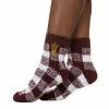 New 🔔 Unbranded 👩 Women's ZooZatz Arizona State Sun Devils Fuzzy Buffalo Check Crew 🧦 Socks ✨