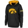 Best Pirce 🌟 Unbranded 👩 Women's Stadium Athletic Black Iowa Hawkeyes Big Logo Pullover Hoodie 🎉