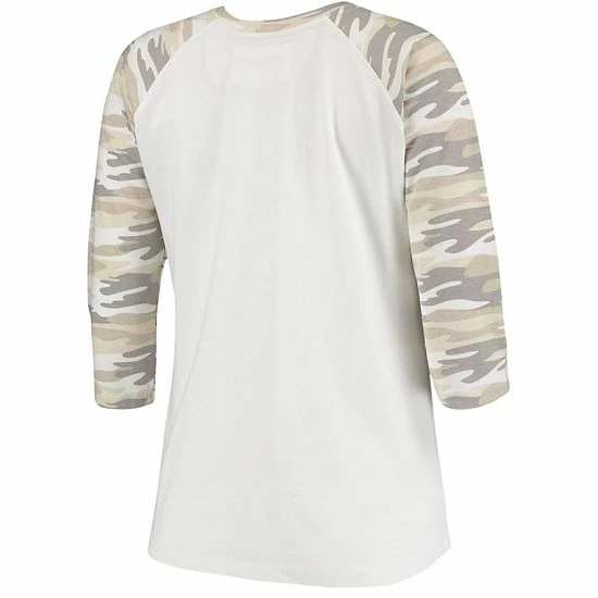 Promo 🔥 Unbranded 👩 Women's White/Camo Michigan Wolverines Boyfriend ⚾ Baseball Raglan 3/4 Sleeve T-Shirt 🎁 - Image 3