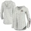 Promo 👍 Unbranded 👩 Women's Pressbox Gray Texas A&M Aggies Space Dye Lace-Up V-Neck Long Sleeve T-Shirt 🤩