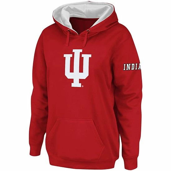 Promo ✔️ Unbranded 👩 Women's Crimson Indiana Hoosiers Team Big Logo Pullover Hoodie ⭐ - Image 3
