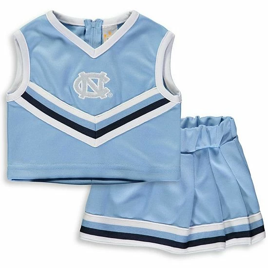 Cheapest 🛒 Unbranded 👧 Girls Toddler Carolina Blue North Carolina Tar 👠 Heels Two-Piece Cheer Set 🎁 - Image 2