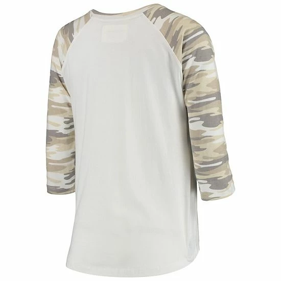 New ⭐ Unbranded 👩 Women's White/Camo Penn State Nittany Lions Boyfriend ⚾ Baseball Raglan 3/4-Sleeve T-Shirt 🥰 - Image 3