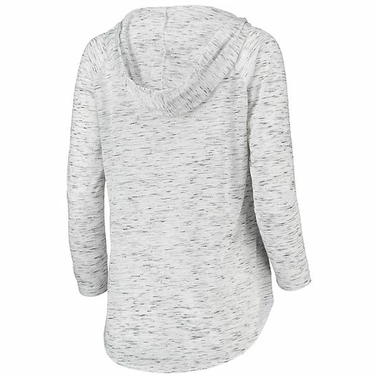 Outlet ๐ Unbranded ๐ฉ Women's Pressbox Gray Ole Miss Rebels Space Dye Lace-Up V-Neck Long Sleeve T-Shirt โค๏ธ - Image 3