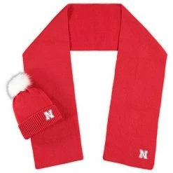 Top 10 ✔️ Unbranded ZooZatz Nebraska Huskers Scarf And Cuffed Knit Hat With Pom Set 😀