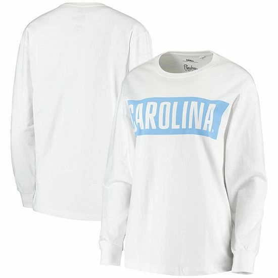 Promo โญ Unbranded ๐ฉ Women's Pressbox White North Carolina Tar ๐ Heels Big Block Whiteout Long Sleeve T-Shirt โญ