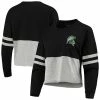 Top 10 👏 Unbranded 👩 Women's Black/Heathered Gray Michigan State Spartans Cropped Retro Jersey Long Sleeve T-Shirt ✨