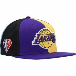Wholesale 😍 Unbranded Men's Mitchell & Ness Purple Los Angeles Lakers NBA 75th Anniversary What The? Snapback Hat 🧨