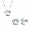 Hot Sale 👏 Unbranded Sterling Silver Paw Print Necklace & Earrings Set ✨