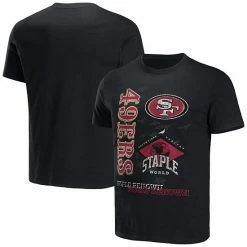 Promo 🔥 Unbranded Men's NFL X Staple Black San Francisco 49ers World Renowned T-Shirt ✨