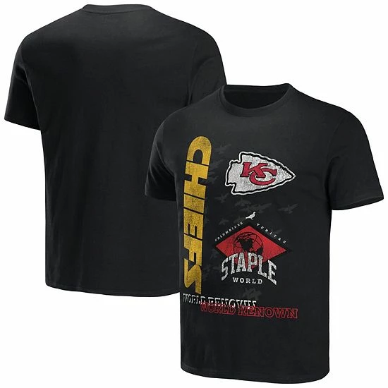 Deals ๐คฉ Unbranded Men's NFL X Staple Black Kansas City Chiefs World Renowned T-Shirt ๐ - Image 2