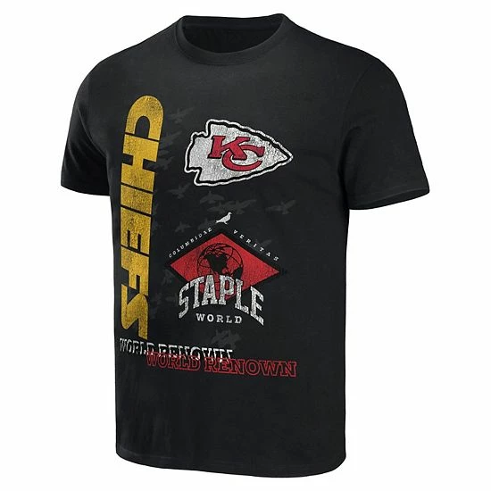 Deals ๐คฉ Unbranded Men's NFL X Staple Black Kansas City Chiefs World Renowned T-Shirt ๐ - Image 3