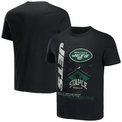 Buy 🤩 Unbranded Men's NFL X Staple Black New York Jets World Renowned T-Shirt 🔥