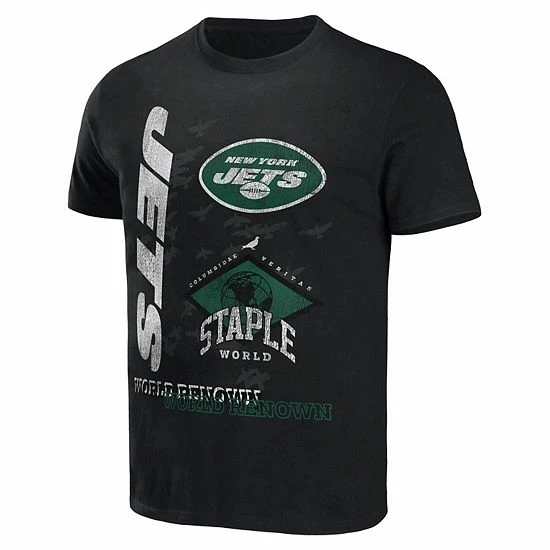 Buy ๐คฉ Unbranded Men's NFL X Staple Black New York Jets World Renowned T-Shirt ๐ฅ - Image 3