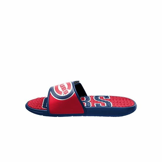 Promo ❤️ Unbranded Men's FOCO Chicago Cubs Logo Gel Slide 🩴 Sandals ✔️ - Image 3